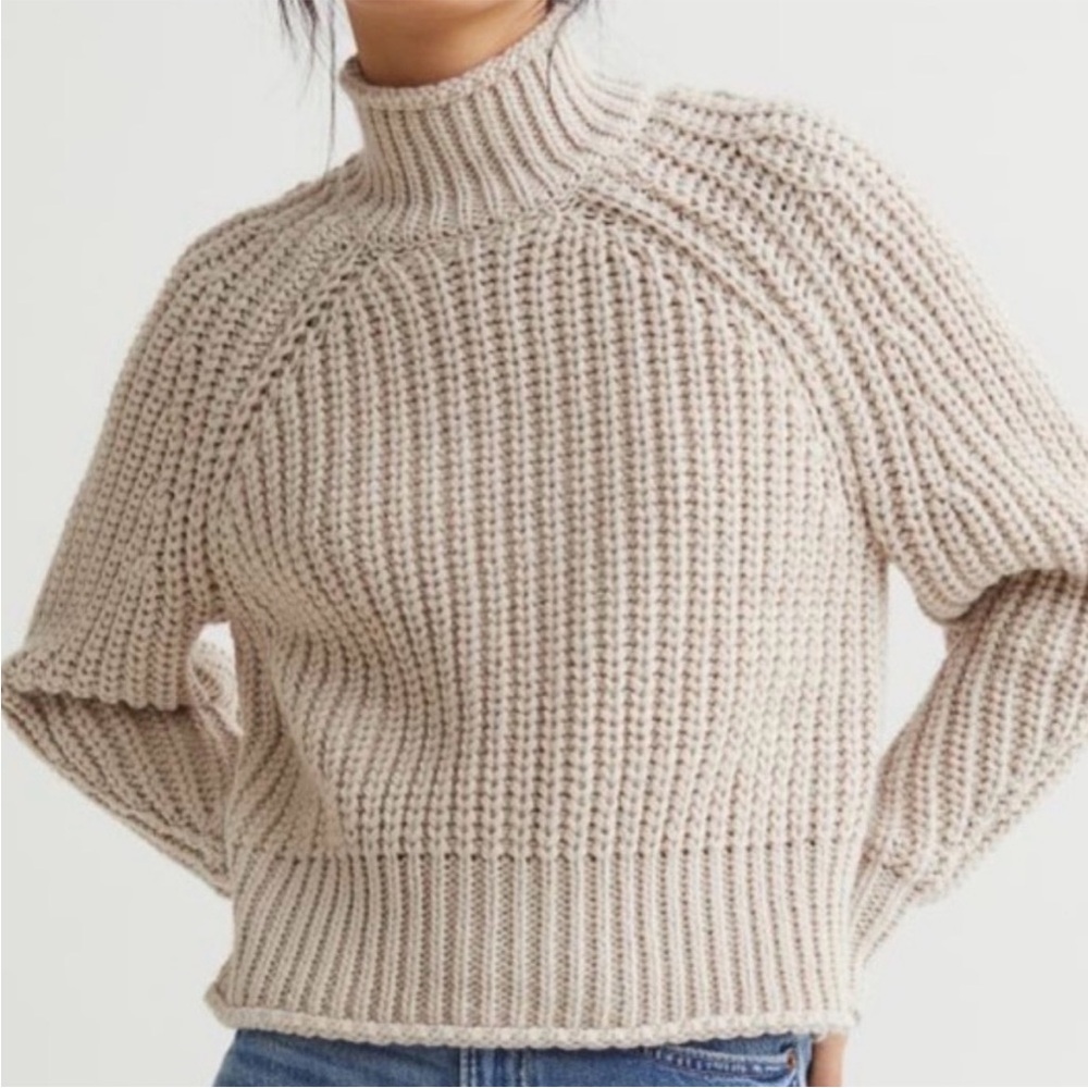 H&M Chunky Turtleneck Sweater White